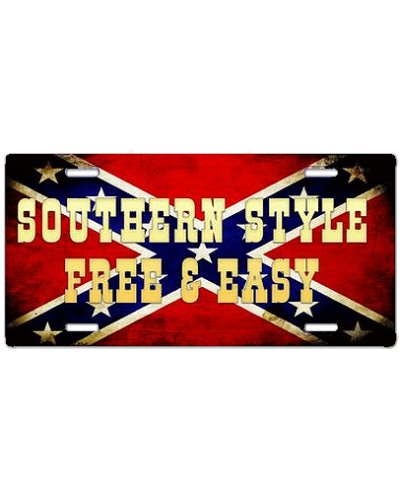 Southern Style Free and Easy no fade car tag